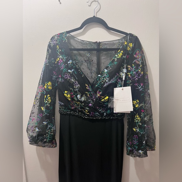 Mac Duggal NEW Embroidered Puff Sleeve Column Gown Size 6 - Picture 6 of 14